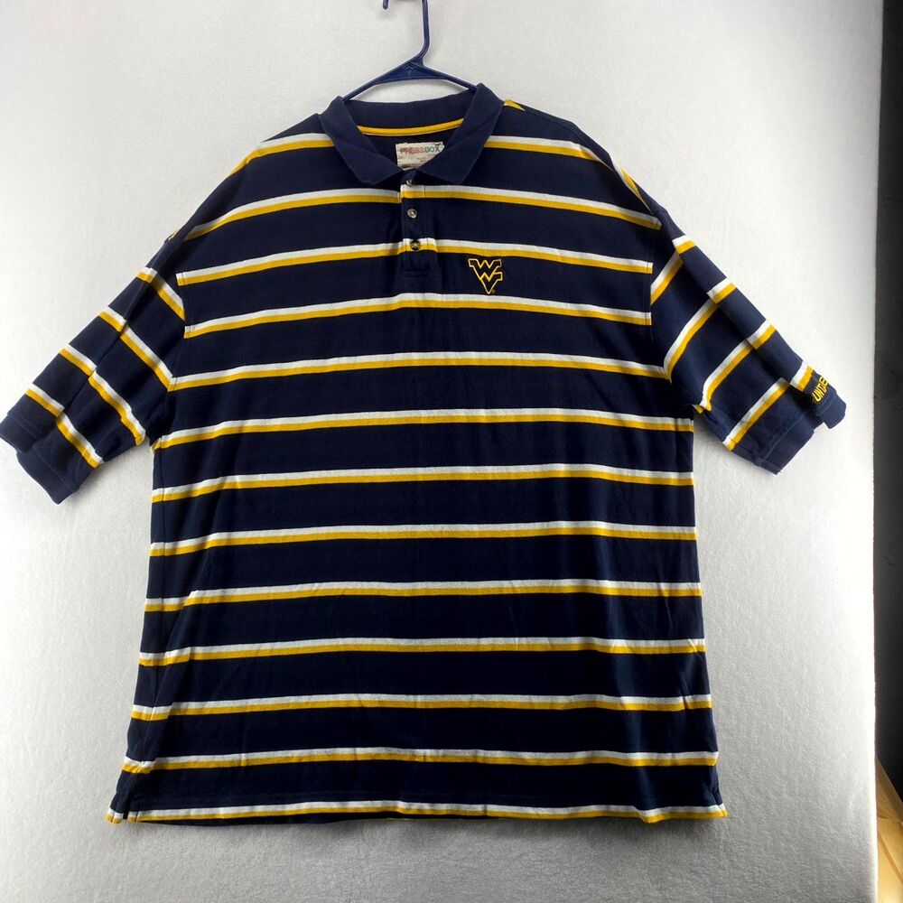 PressBox‎ West Virginia Embroidered College Polo Cotton Mens Size 3XL